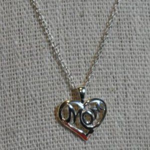 Sterling Silver Mom Heart with chain